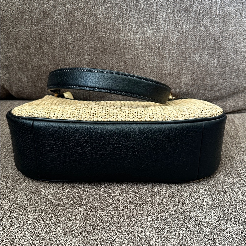 Coach Teri Shoulder Bag in straw and refined pebble leather - Picture 5 of 9
